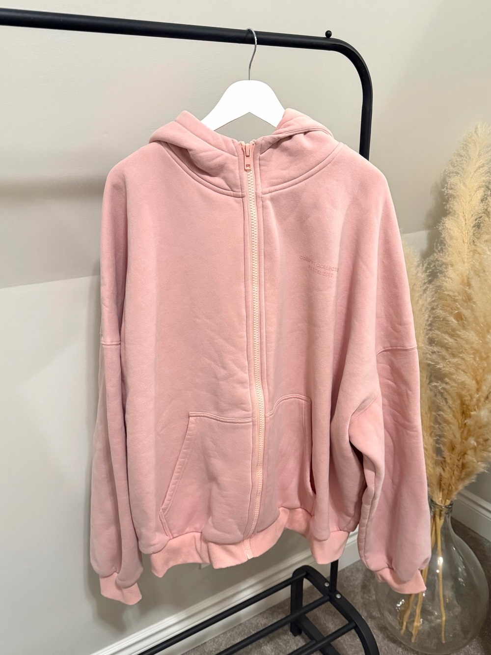 Comfrt Pastel Edit Collection Pink Zip Hoodie